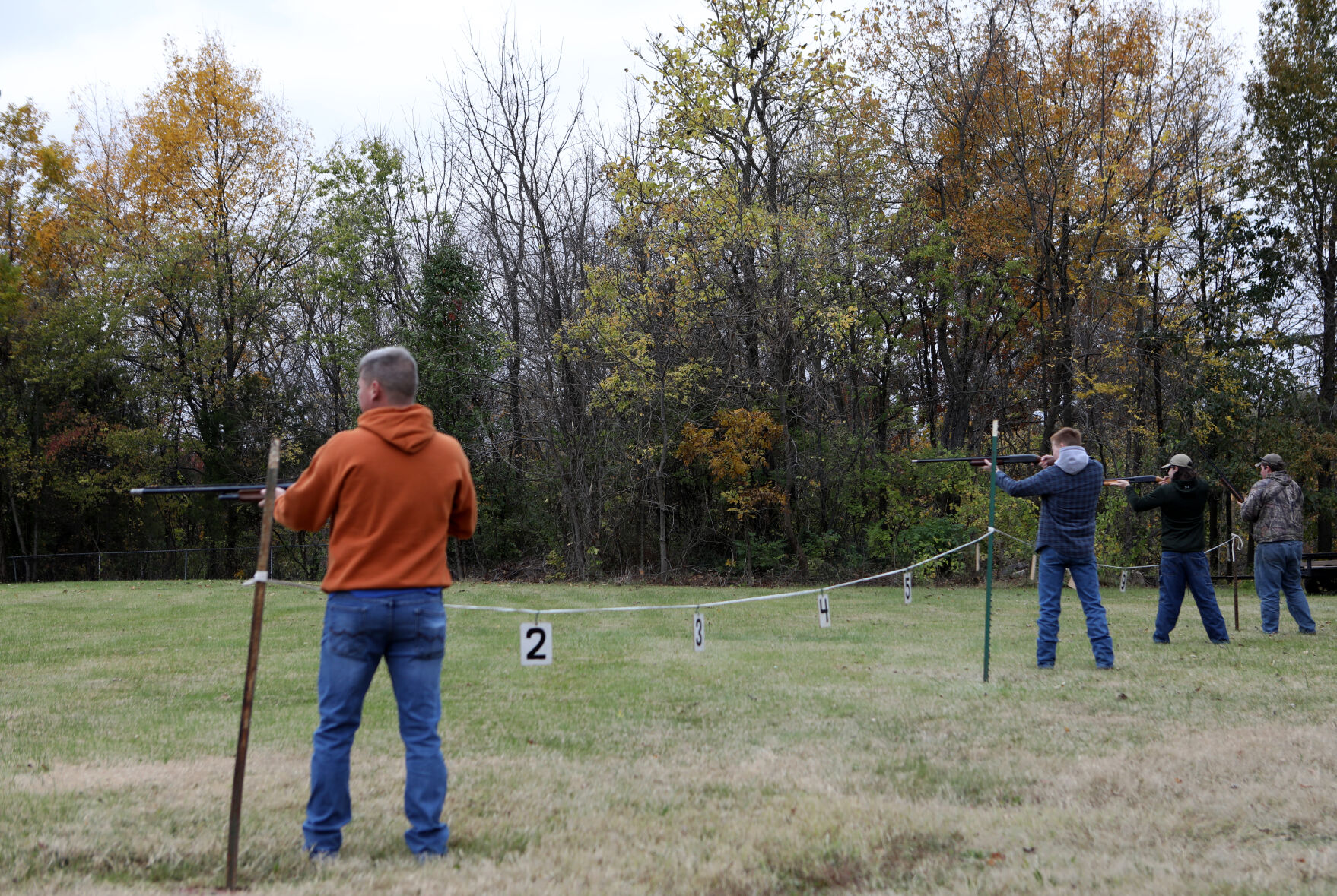 Participants in the VFW Shooting Match line up